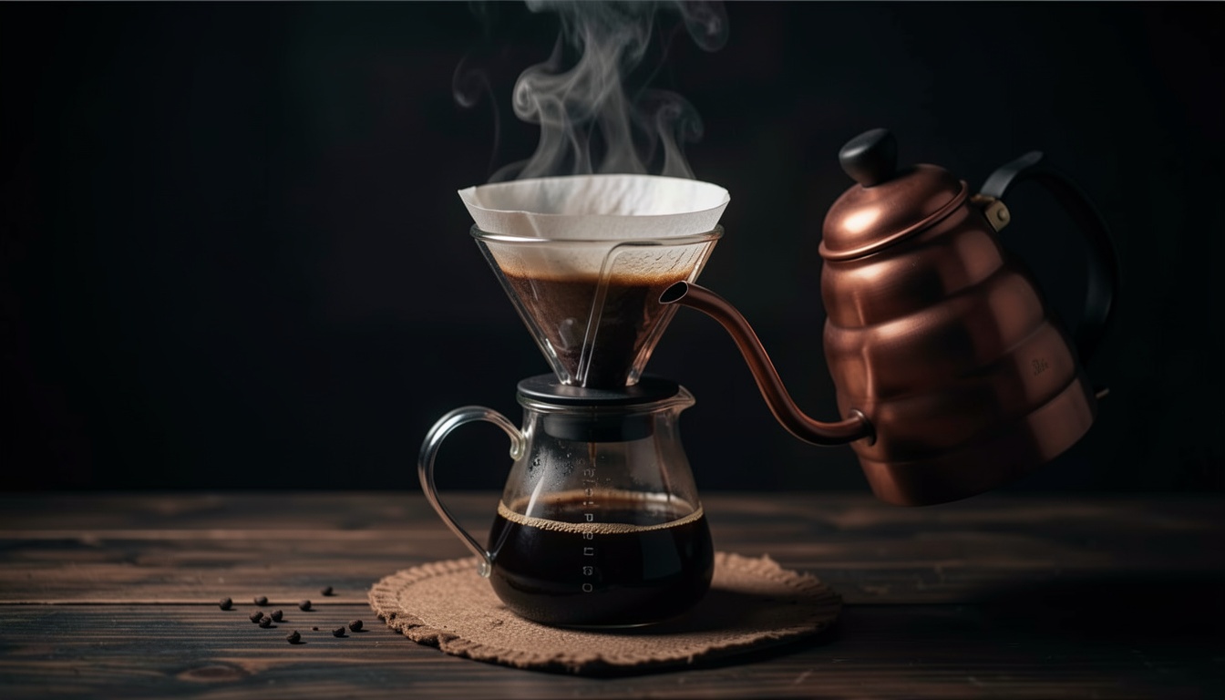 Pour over coffee brewing